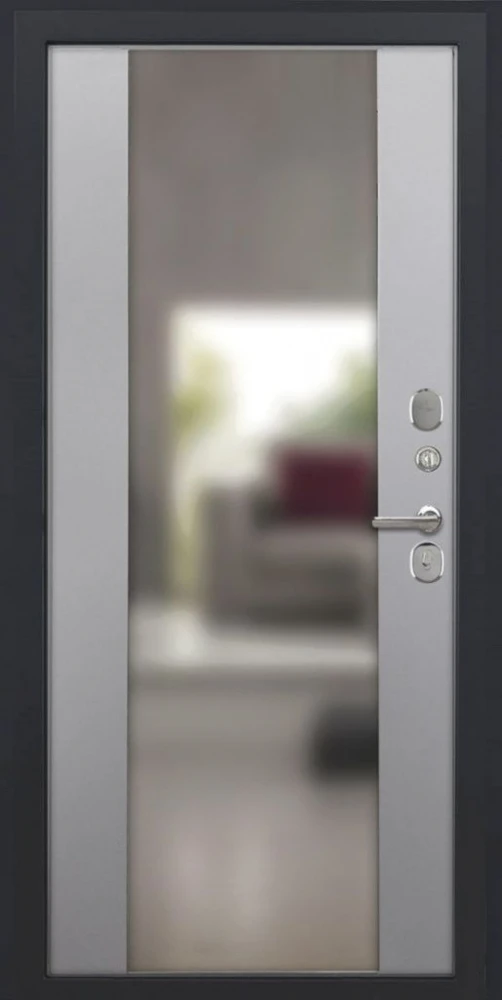 Входная дверь ДвериПРО Квадро Алиса (16мм, ПВХ софт грей, зеркало) DPRO220489 внутренняя сторона